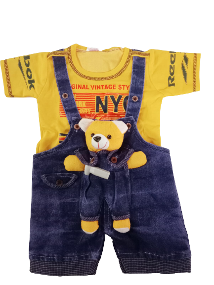 2pcs Baby Boy/Girl Short-sleeve Striped Tee and Ripped Denim Overalls Set  Only $20.99 PatPat US Mobile