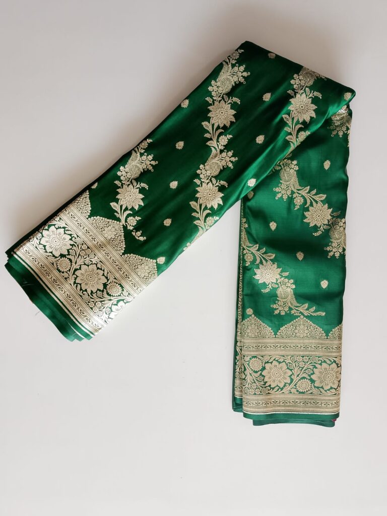 Royal Banarasi Bridal Saree ,Green Elegance