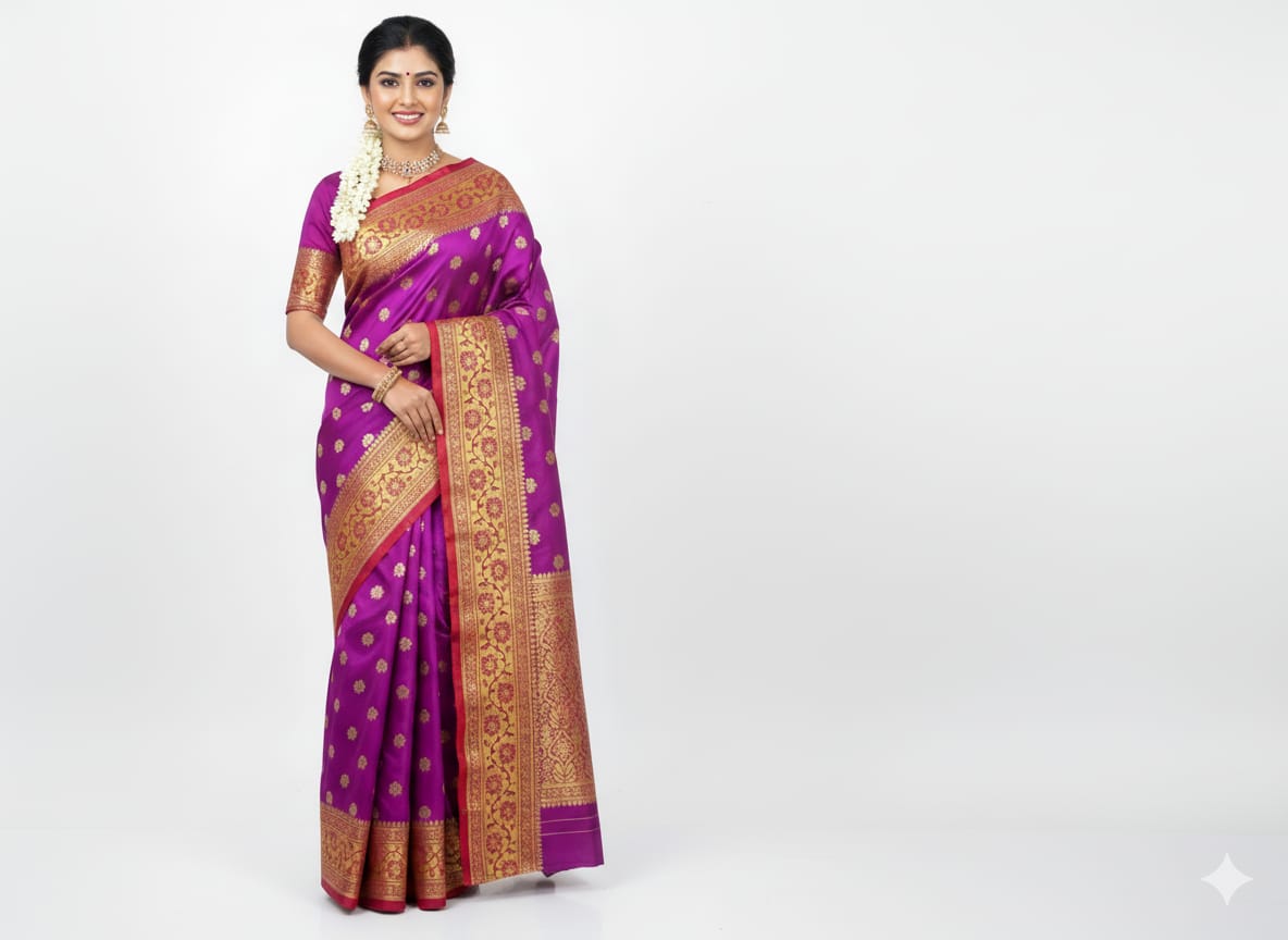 Juss Apparels Banarasi Bridal Wedding Saree