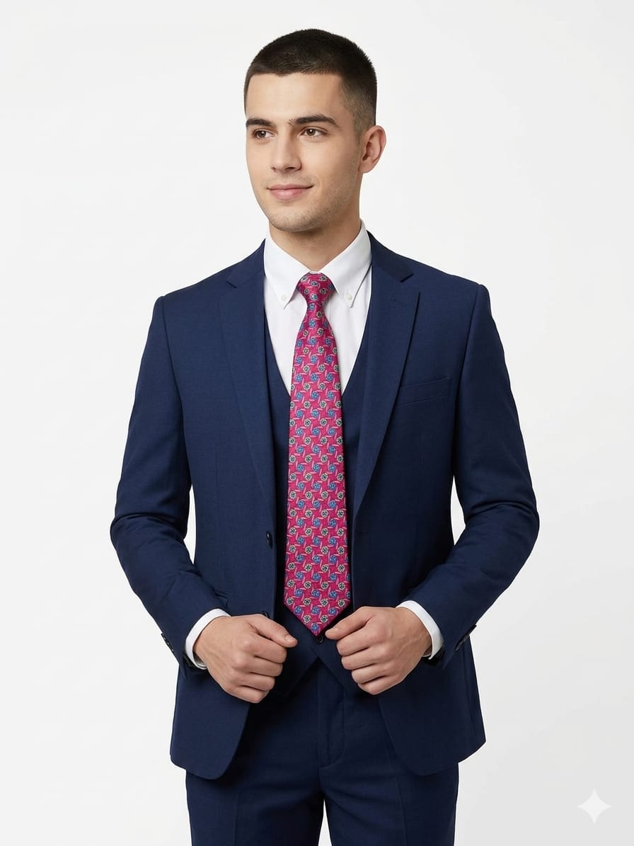 Premium Pink Designer Printed Tie for Men | Stylish Formal & Party Wear Necktie (SKU: JTIE4