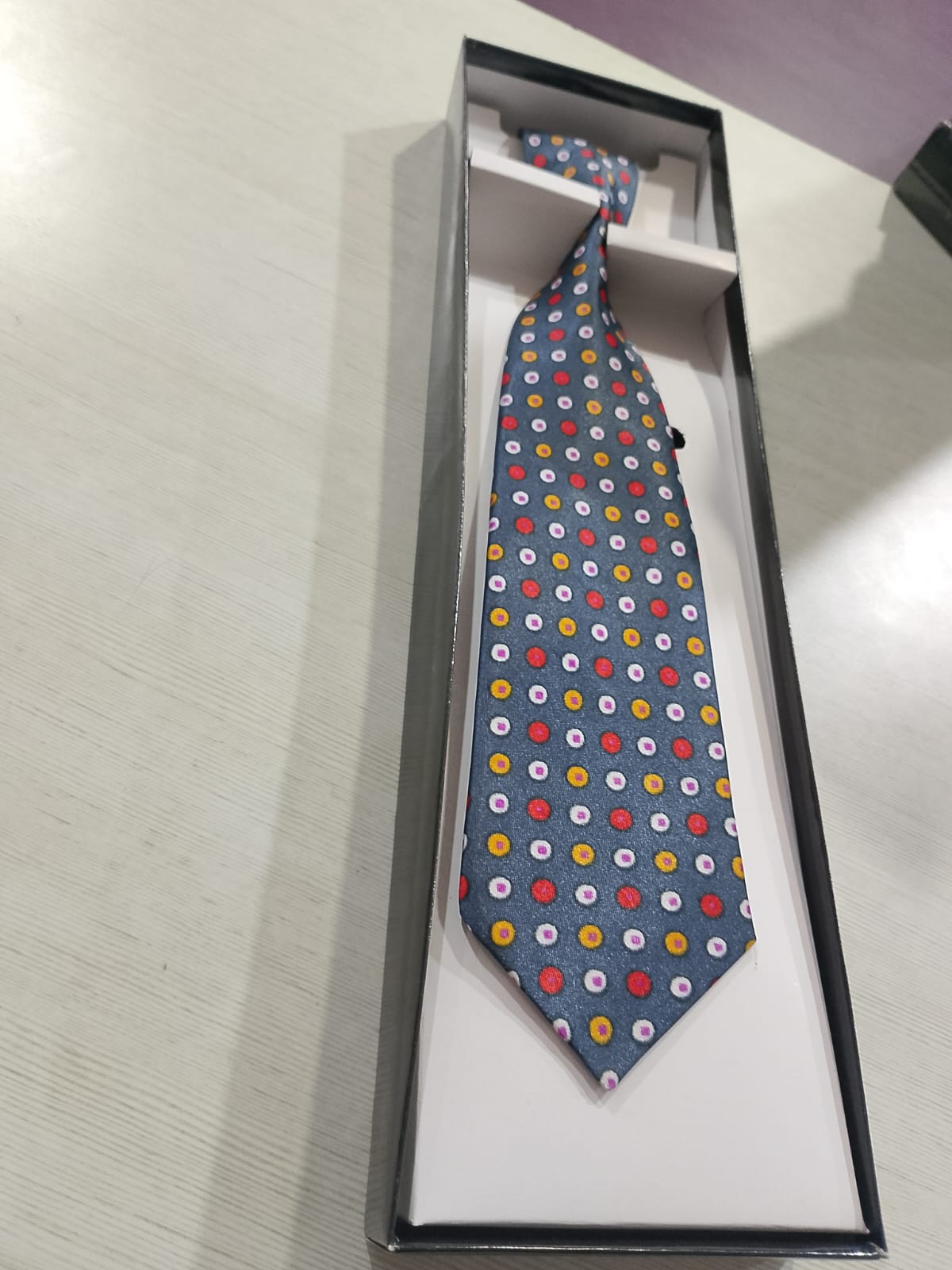 Men's Premium Formal Patterned Tie – Navy Blue Designer Neck Tie JTIE6