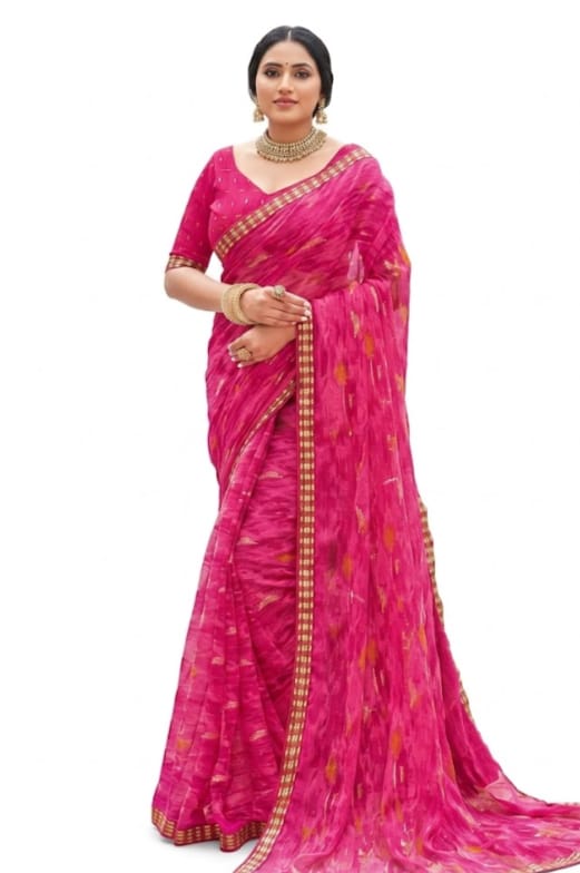 Premium Pink Designer Saree for Women – Elegant Party Wear Ethnic Saree with Blouse | JFS79