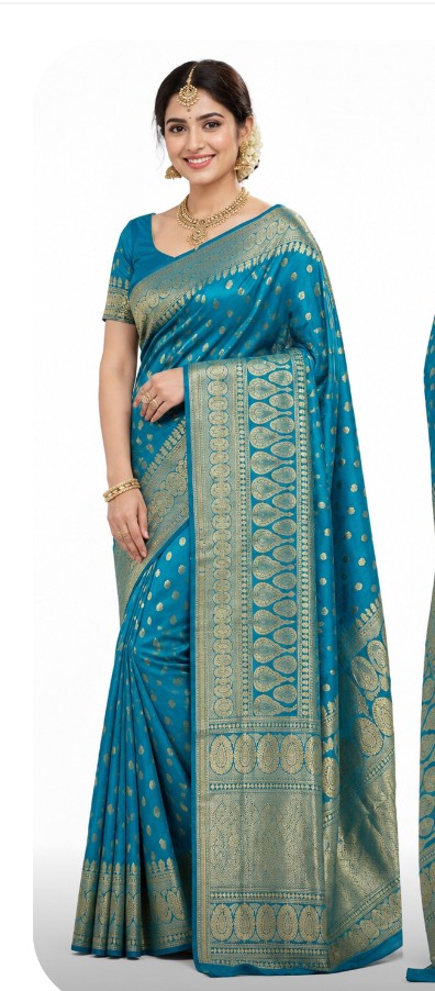 Banarasi braidal saree for women-Elegant party wear ethnic saree with blouse(jbbs76)