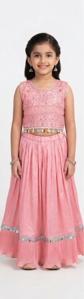KIDS LEHENGA(JKDL19)KIDS LEHENGA NET FABRIC