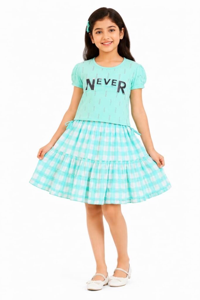 GIRLS SKIRT SET (JAKSKRT9)PREMIUM COLLETION IN OUR JUSS APPARELS