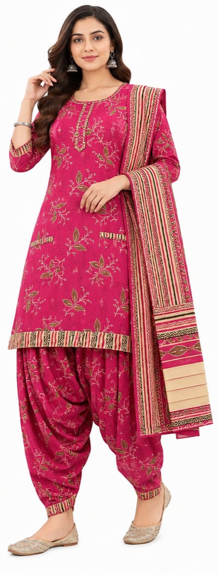 ETHNIC SOFT & COMFORTABLE  PATIYALA SET (JPTLASER13)