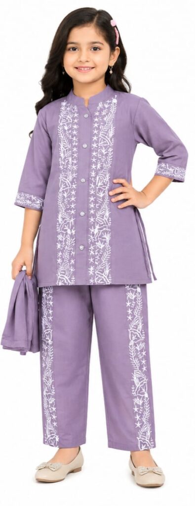 KIDS GIRLS ETHNIC WEAR KURTI SET (JKDSKS18)
