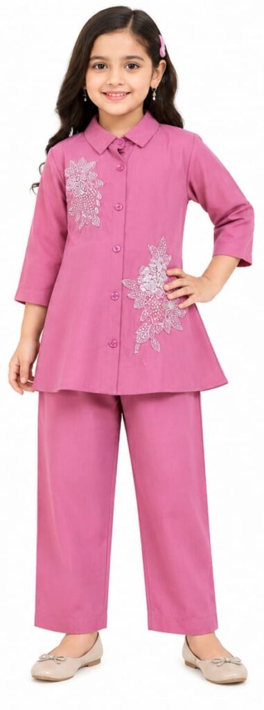 KIDS KURTI SET ETHNIC WEAR SOFT AND COMFORTABLE  FABRIC(JKDSKS87)