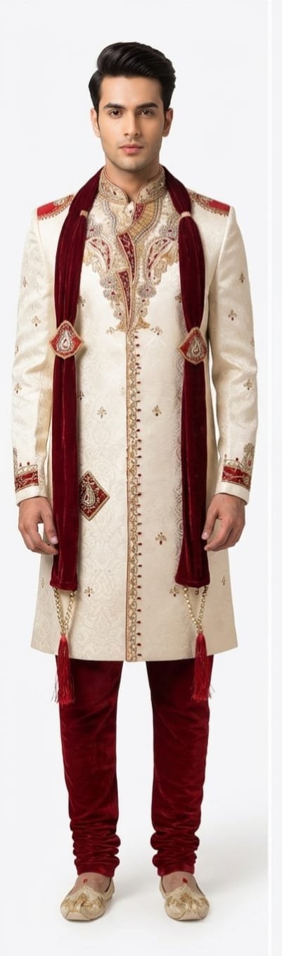 SHERWANI TRADITONAL WEDDING WEAR (JSRN7)